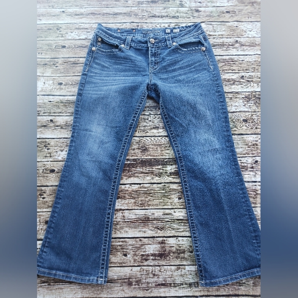 MissMe Jeans Women's Size 32 Mid-Rise Boot Cut - Picture 2 of 5
